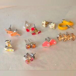 10 Pairs Of Cute Studs Colorful Kids Earring Set